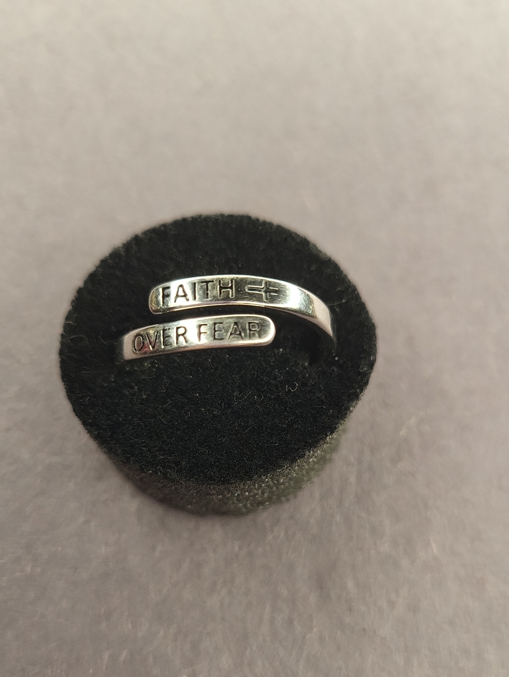 Faith Over Fear Silver Wrap Ring - Inspirational Women’s Jewelry